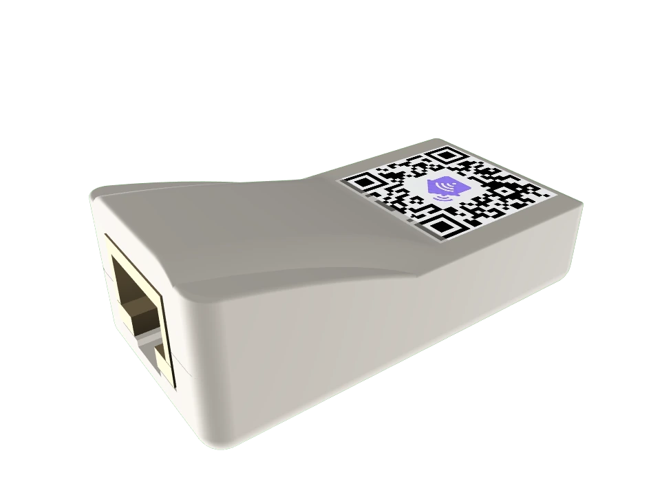 Устройство-прослойка умного дома: корпус с разъёмом и QR-кодом настройки (3D-модель)